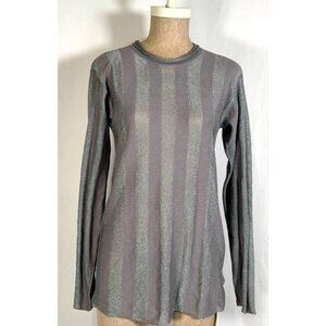 Emporio Armani Silver Gray Metallic Cotton Blend Pullover Sweater Sz 40 Sz M